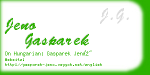 jeno gasparek business card
